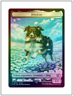 1x Angelo Token, Foil, Magic the Gathering MTG LP Light Play - Image 1