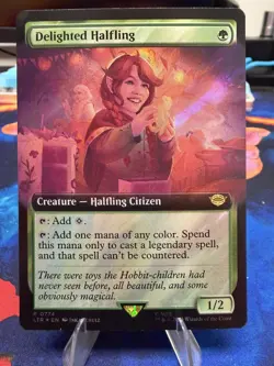 MTG Delighted Halfling Lotr #774 *SURGE FOIL* Extended Art - Image 1