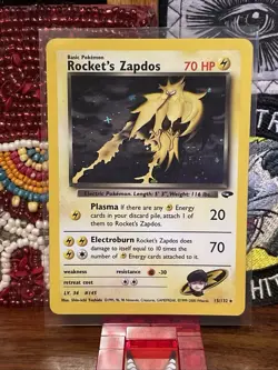 Pokemon Rocket's Zapdos 15/132 Gym Challenge Holo - Image 1