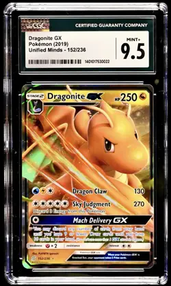 Pokemon 2019 Unified Minds 152/236 Dragonite GX CGC 9.5 MINT + LOW POP 13 - Image 1