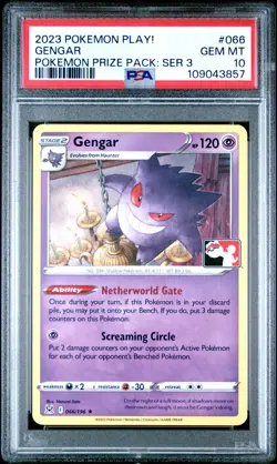 2023 Pokemon Play Pokemon Prize Pack: Series 3 Gengar #66 PSA 10 - Image 1
