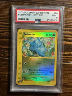 2002 POKEMON EXPEDITION #94 BULBASAUR-REVERSE FOIL PSA 9 - Image 1