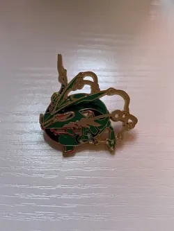 Mega Rayquaza Collector's Pin 2015 Metal Enamel Pin Roaring Skies Pokemon TCG - Image 1