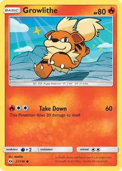 Growlithe 21 149 C SM Base Set Pokemon LP - Image 4