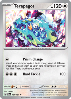 Terapagos 161/191 Rare Surging Sparks Pokemon NM - Image 4