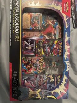 Pokemon Prismatic Evolutions Tech Sticker Pack (x7) And Mega Lucario Ex Box Seal - Image 3