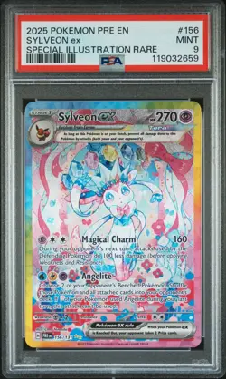 2025 Pokemon Prismatic Evolutions Special Illustration Rare Sylveon Ex 156 PSA 9 - Image 1