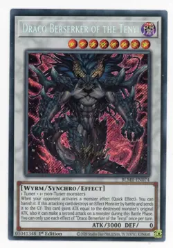 Yugioh Draco Berserker Of The Tenyi BLMR-EN074 Secret Rare 1st NM - Image 1