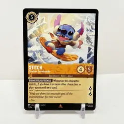 Disney Lorcana Winterspell Stitch Carefree Snowboarder Regular 7/204 NM - Image 1
