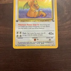 Pokemon Dragonite Holo Rare Card Fossil 1st Edition 4/62 100 HP - Image 3