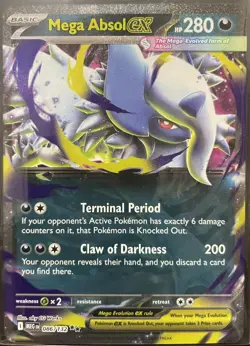 Mega Absol 86 /132 ME01: Mega Evolution Illustration Rare Pokemon Card - Image 1