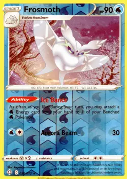 "Frosmoth Pokemon Reverse Holo Rare Sword & Shield Base Set #064/202! 2 Card Set - Image 1