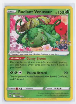 Radiant Venusaur 004/078 Pokemon GO Radiant Rare NM - Image 1
