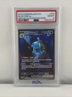 Pokemon 2023 Blastoise ex 200/165 SIR Scarlet & Violet 151 PSA 8 - Image 1