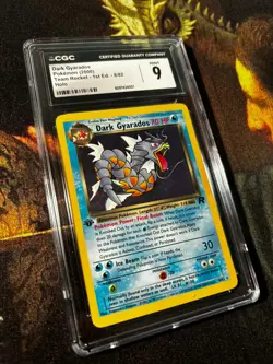 DARK GYARADOS 1st Edition 2000 POKEMON TEAM ROCKET CGC 9 #8 - Image 1