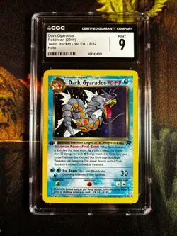 DARK GYARADOS 1st Edition 2000 POKEMON TEAM ROCKET CGC 9 #8 - Image 2