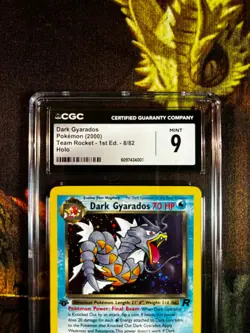 DARK GYARADOS 1st Edition 2000 POKEMON TEAM ROCKET CGC 9 #8 - Image 3