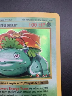 1999 Pokemon Venusaur 015/102 Base Set (Shadowless) Holo [NM] NEVER PLAYED - Image 4