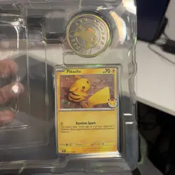 30th Anniversary Stamped Pikachu 051/162 with Challenge Coin! Pokemon TCG - Image 1