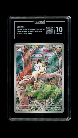 Pokemon TCG Meowth TAG 10! Phantasmal Flames Illustration Rare 106/094 TAG 10! - Image 1