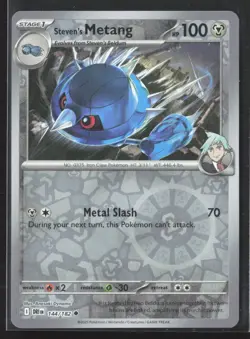 144/182 Steven's Metang - Destined Rivals Reverse Holo NM Pokemon - Image 1