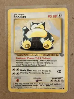Pokemon TCG Jungle Snorlax Rare 27/64 (DMG) - Image 1