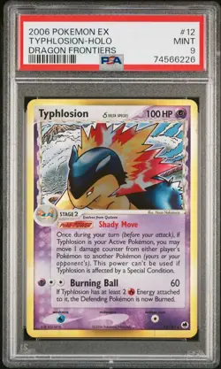 2006 POKEMON EX DRAGON FRONTIERS #12 TYPHLOSION-HOLO PSA 9 - Image 1