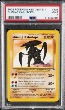 2002 POKEMON NEO DESTINY #108 SHINING KABUTOPS PSA 9 - Image 1