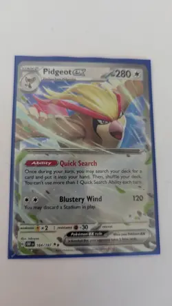Pokemon TCG Pidgeot EX Double Rare Holofoil SV03: Obsidian Flames 164/197 NM/VLP - Image 1