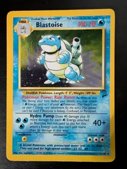 Blastoise 2/130 - Base Set 2 Unlimited Holo- Pokemon TCG - LP/NM - Image 1