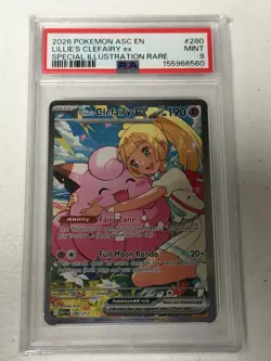 2026 POKEMON ASC EN-ASCENDED HEROES #280 LILLIE'S CLEFAIRY EX PSA 9 - Image 1