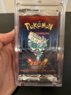 Pokemon Neo Revelation Booster Pack Misdreavus Pack Art org 7/11 price tag!!! - Image 3