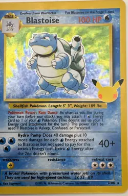 Pokemon TCG Celebrations Blastoise Holo Card 2/102 NM - Image 1