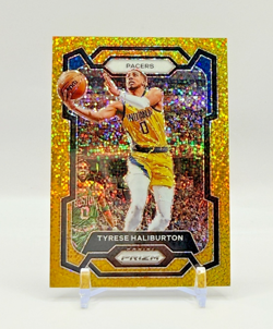 Tyrese Haliburton 2023-24 Panini Prizm NBA Gold Sparkle Prizm /24, Pacers #102 - Image 1