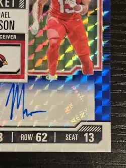 MICHAEL WILSON (RC) 2023 CONTENDERS OPTIC ROOKIE TICKET MOSAIC BLUE/23 #102 - Image 3