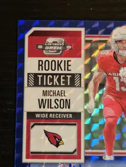 MICHAEL WILSON (RC) 2023 CONTENDERS OPTIC ROOKIE TICKET MOSAIC BLUE/23 #102 - Image 5