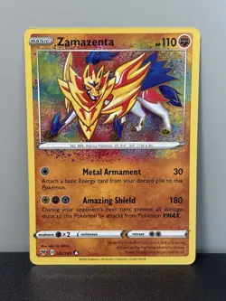 Pokemon TCG Zamazenta Vivid Voltage 102/185 Amazing Rare Card - Image 1