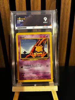 Abra 043/102 Base Set ACE 9 LABEL, low pop graded TCG. Very Low population, Mint - Image 1