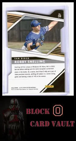 2022 Panini Elite Extra Edition #39 Robby Snelling Aspirations Die Cut Gold #/24 - Image 2