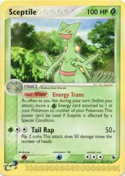 Lightly Played Sceptile - 20/109 - Rare Pokemon Ruby & Sapphire E-Reader Card - Image 1