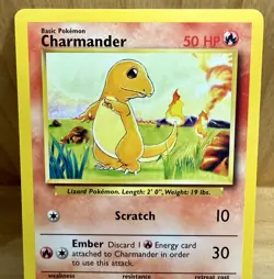 Charmander 46/102 Base Set Unlimited 1999 Vintage Pokemon TCG - Image 2