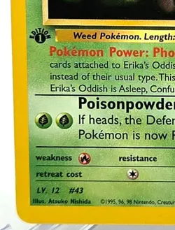 Vintage Pokemon 1st Edition Gym Heroes Erika's Oddish 47/132 Uncommon NM WOTC - Image 5