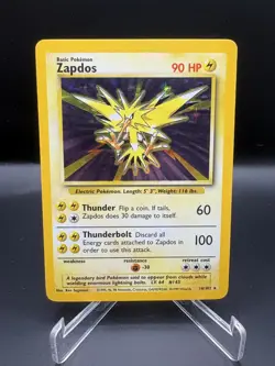 Vintage Pokemon Zapdos 16/102 – Base Set – LP/MP – Holo - Image 1