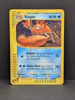 Kingler 015/165 Expedition Base Set Holo Rare Pokemon TCG Nintendo e-reader MP - Image 1