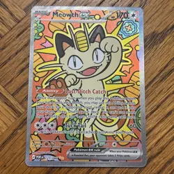 Pokemon Meowth EX Full Art Holo Card 121/088 POR Set 170 HP Pokemon TCG - Image 1