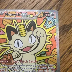 Pokemon Meowth EX Full Art Holo Card 121/088 POR Set 170 HP Pokemon TCG - Image 3