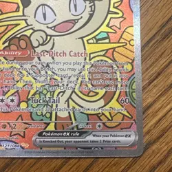 Pokemon Meowth EX Full Art Holo Card 121/088 POR Set 170 HP Pokemon TCG - Image 4