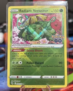 Radiant Venusaur 004/078 Pokemon GO Radiant Rare NM - Image 1