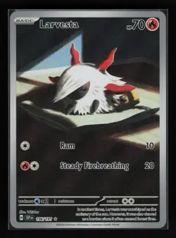 Larvesta 196/191 Illustration Rare Surging Sparks Pokemon Near Mint - Image 1