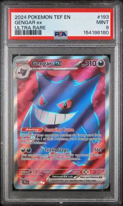 2024 POKEMON TEF EN-TEMPORAL FORCES ULTRA RARE #193 GENGAR EX 193/162 MINT PSA 9 - Image 1